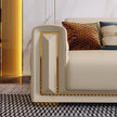 Button Tufted 3 Piece Leather Sofa Set / Ruhci