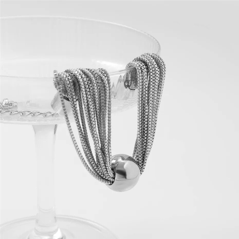 Chunky Multilayer Beaded Chain Bracelet / Ruchi