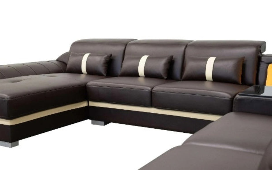 Glamorous LED Sectional Leather Sofa / Ruchi