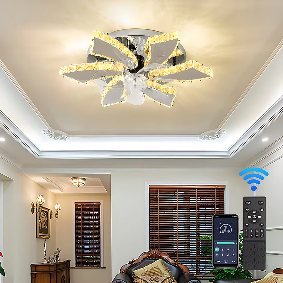 Modern Remote Control Ceiling Fan With LED Light / Ruchi
