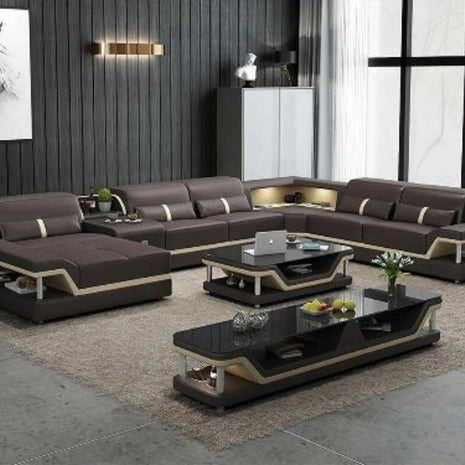 Glamorous LED Sectional Leather Sofa