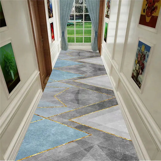 Non-Slip Polyester Long Hallway Runner Rug / Ruchi