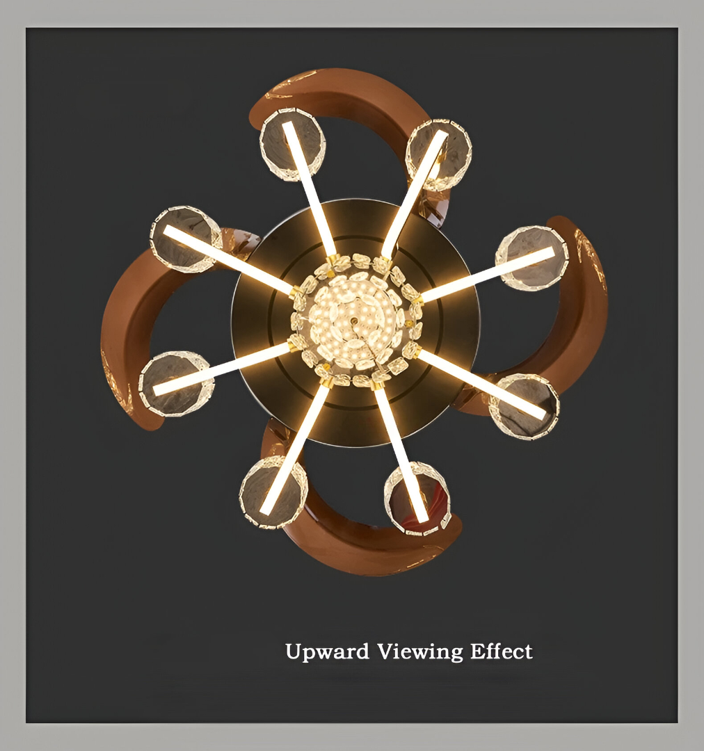 Remote Control LED Crystal Ceiling Fan Light