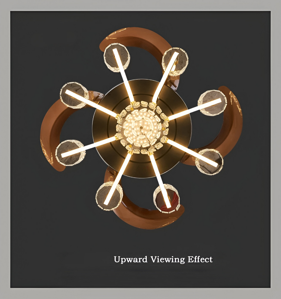 Remote Control LED Crystal Ceiling Fan Light