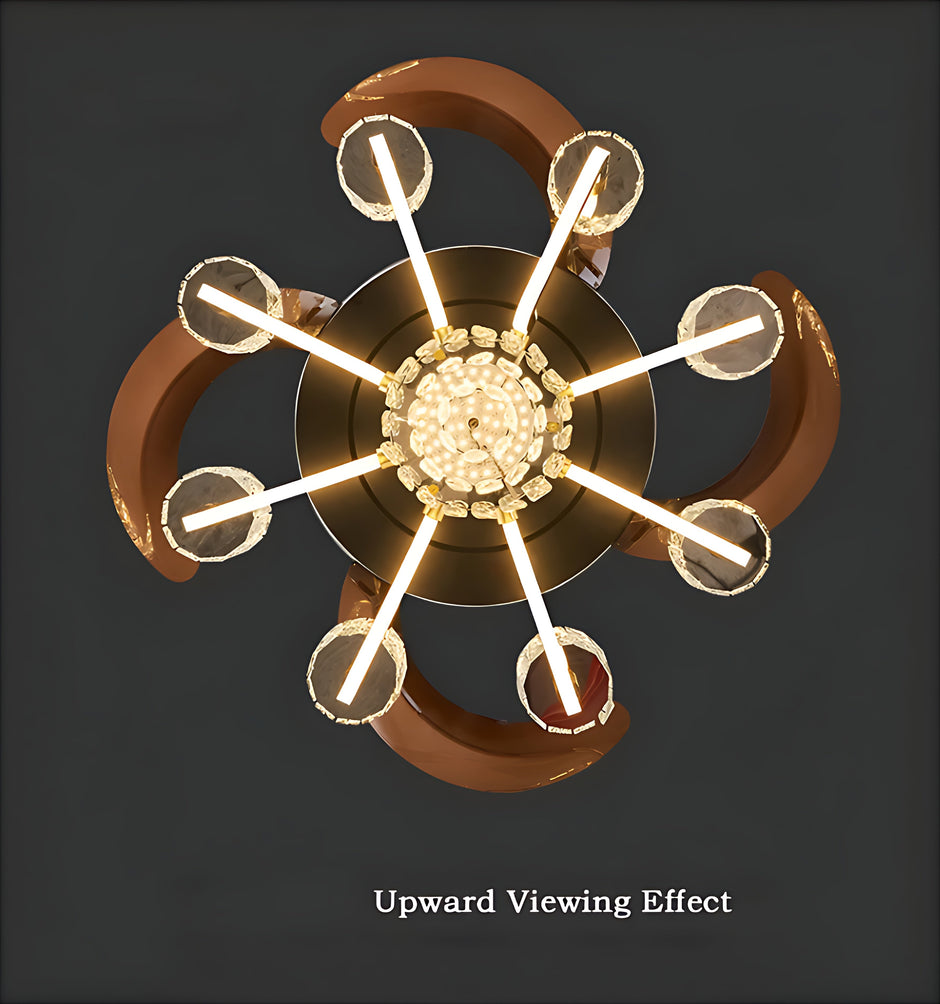 Remote Control LED Crystal Ceiling Fan Light / Ruchi