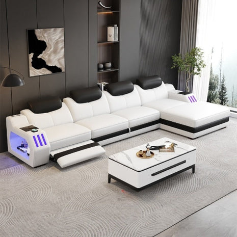 Power Recliner Leather LED Sofa Bed / Ruchi