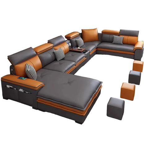 Relaxing U-Shaped Leather Sectional Sofa / Ruchi