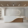 Modern Wooden Reception Desk With LED / Ruchi 