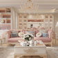 Europian Button-tuffted Fabric Sofa Set / Ruchi