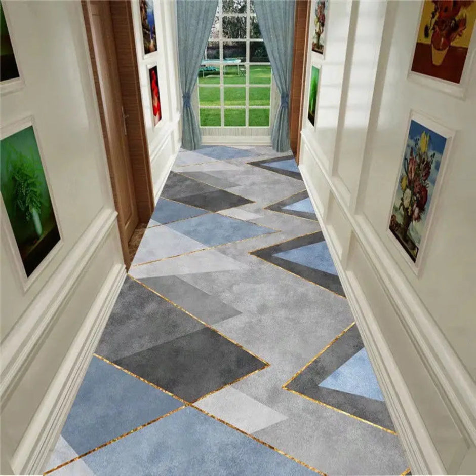 Non-Slip Polyester Long Hallway Runner Rug / Ruchi