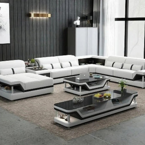 Glamorous LED Sectional Leather Sofa / Ruchi