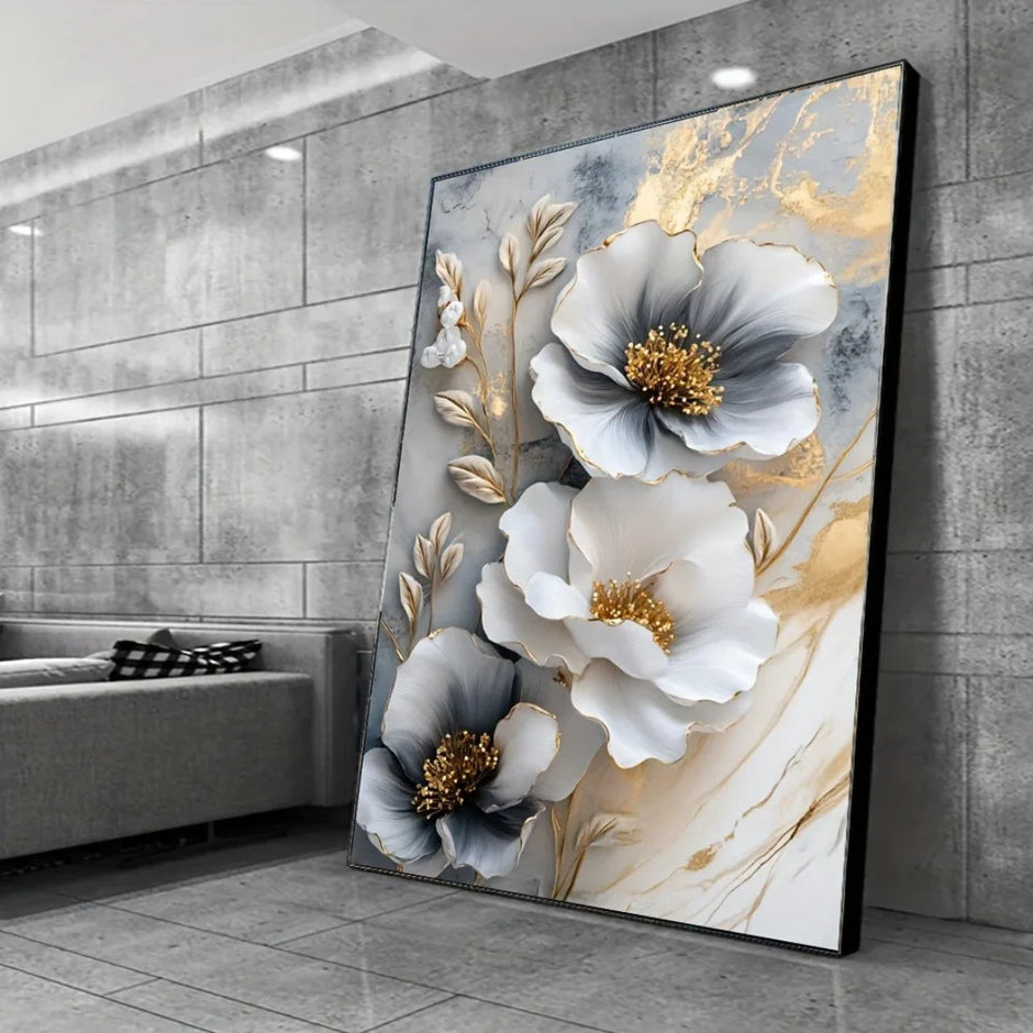 Floral Framed Canvas Wall Art / Ruchi
