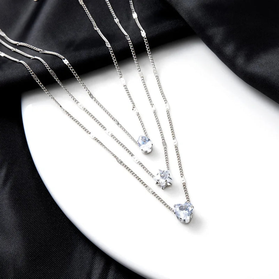 Triple Layered Women Pendant Necklace