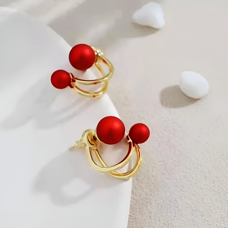 Trendy Round Cubic Zirconia Earrings / Ruchi