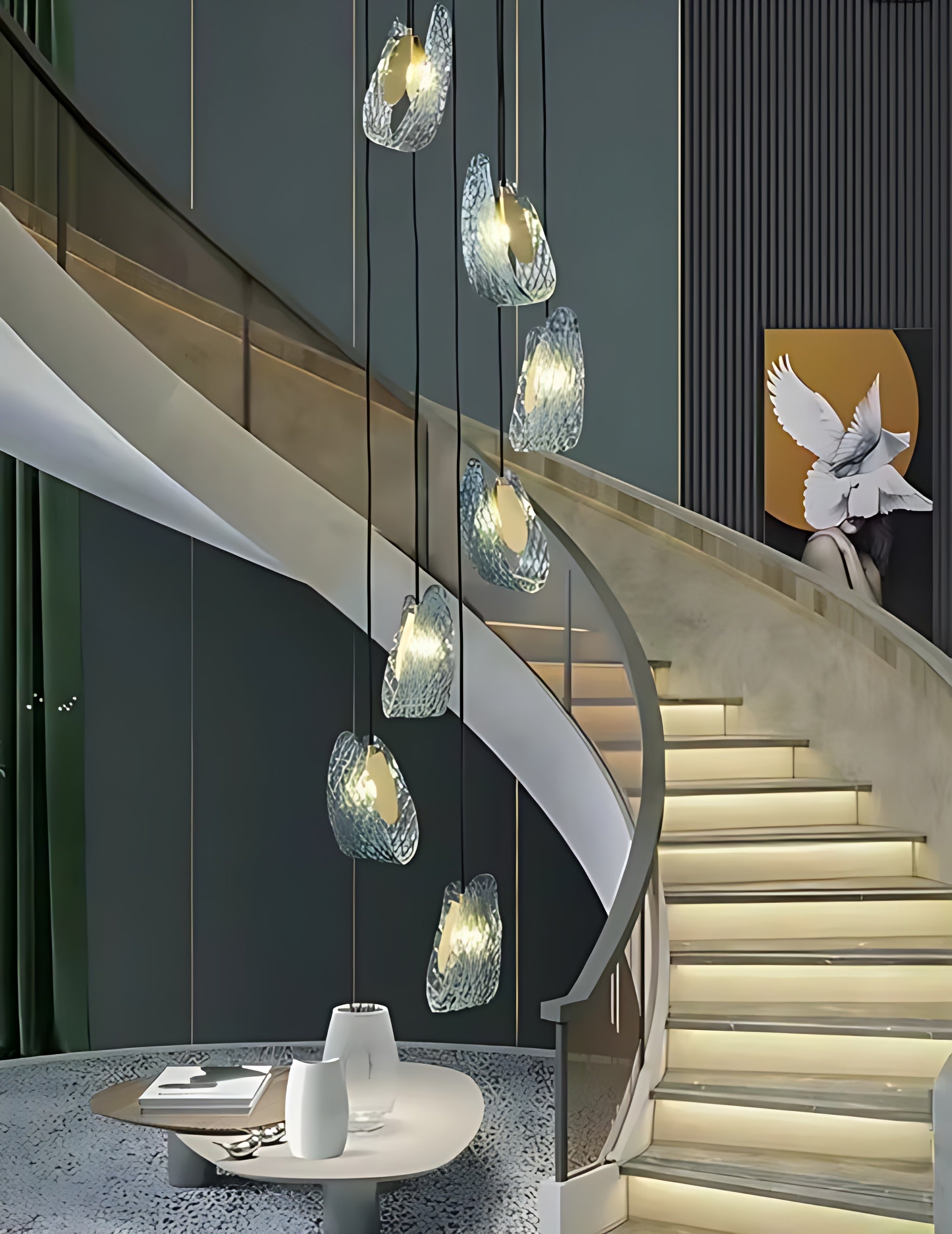 Modern LED Pendant Design Chandelier For Staircase / Ruchi