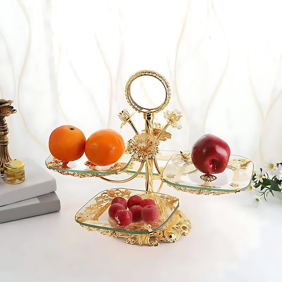 Fruit Stand With 4 Glass Trays For Party / Ruchi