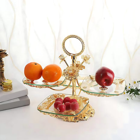 Fruit Stand With 4 Glass Trays For Party / Ruchi