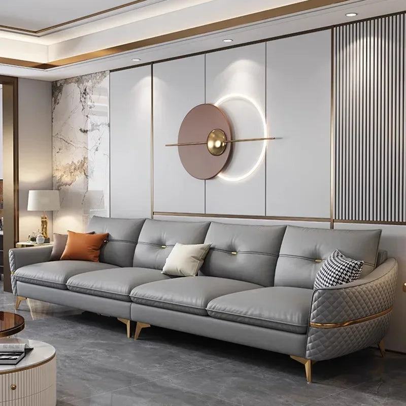 Elegant 4 Seater Leather Sofa / Ruchi