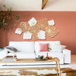Golden & White Leaf 3D Metal Wall Decor / Ruchi
