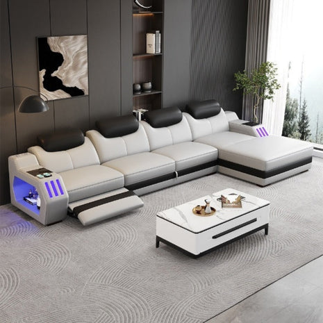 Power Recliner Leather LED Sofa Bed / Ruchi