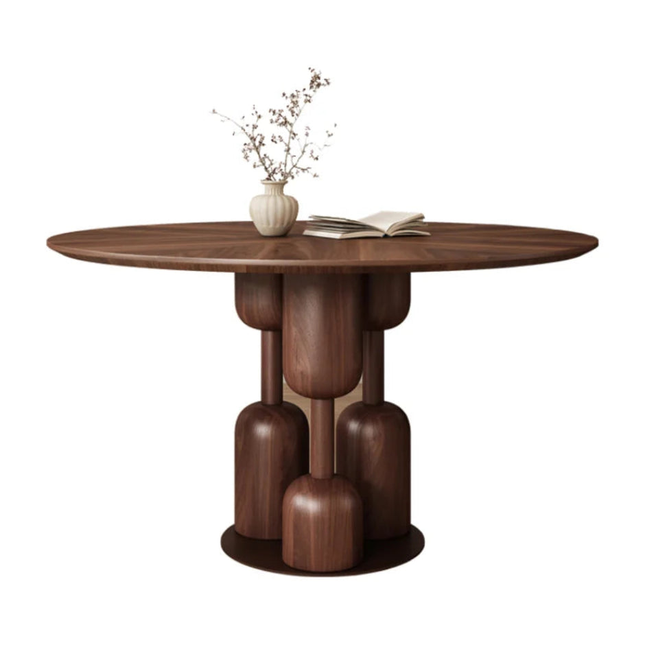 Round Wooden Dining Table with 4 Chairs / Ruchi