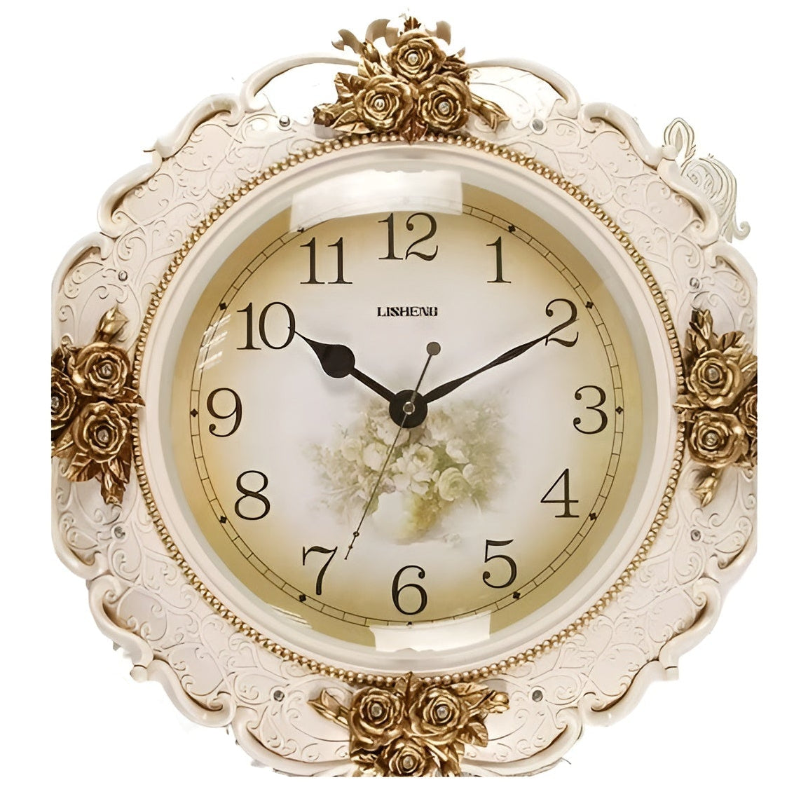 Luxury Floral Style Decoration Wall Clock