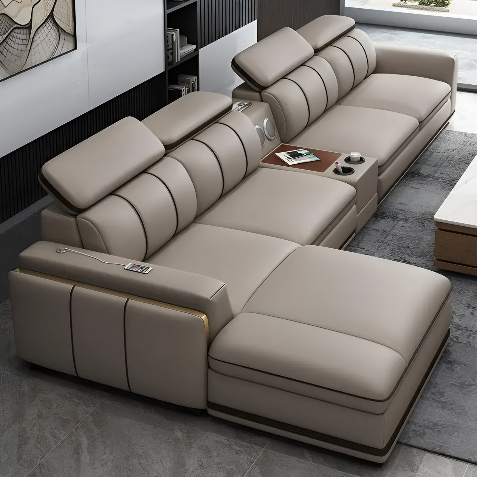 Multi-functional Sectional Leather Sofa / Ruchi