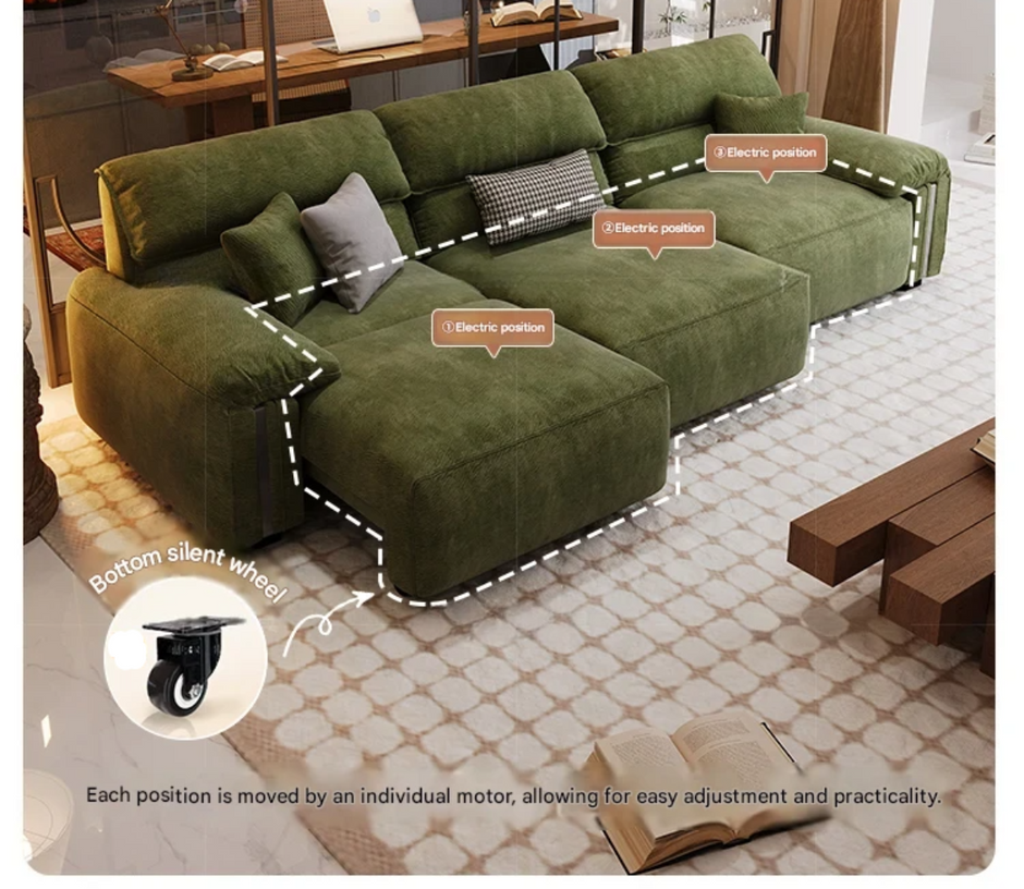 Chenille Fabric Remote Control Extendable Sofa Bed / Ruchi 