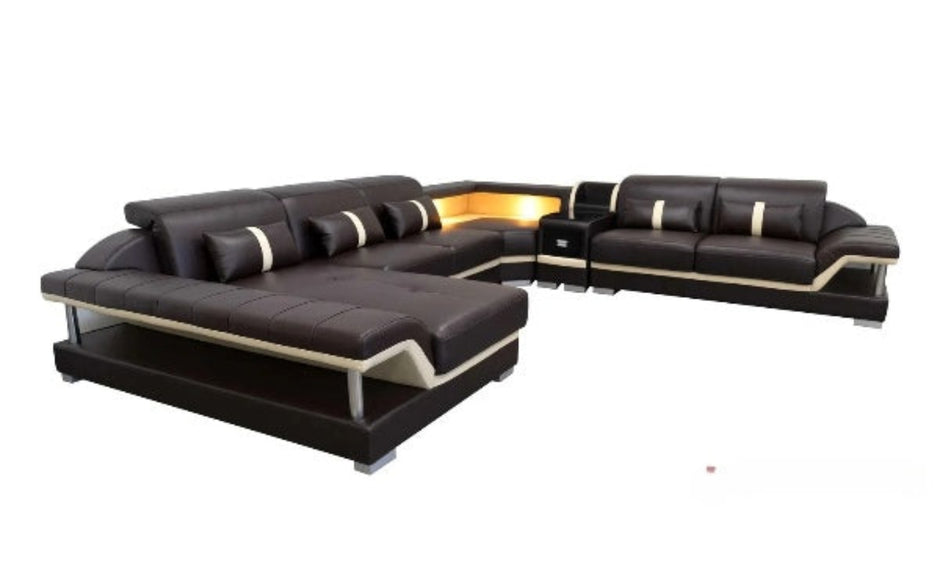 Glamorous LED Sectional Leather Sofa / Ruchi