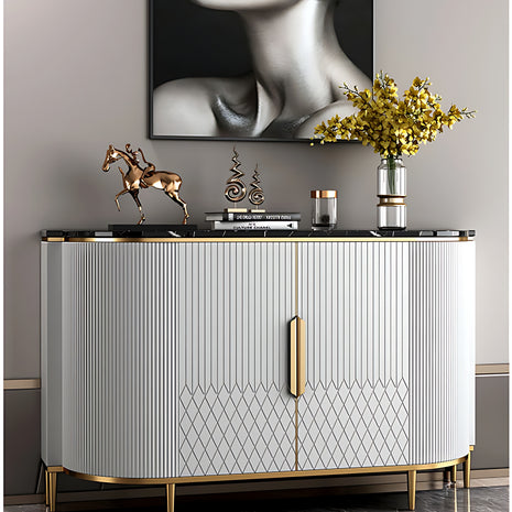 Marble Top Buffet Table With Storage