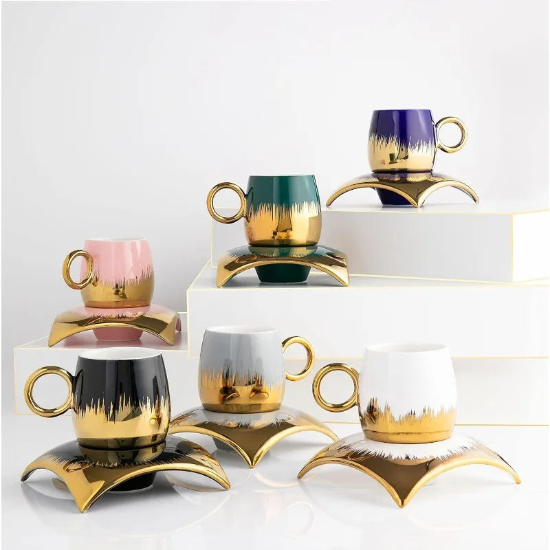 6 Pcs Ceramic Cup & Saucer Set / Ruchi