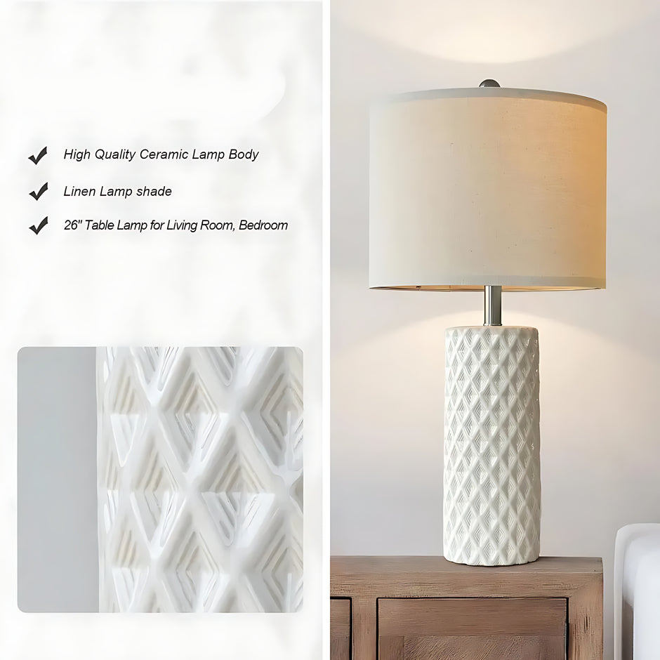 Modern Ceramic Table Lamp Set of 2 / Ruchi