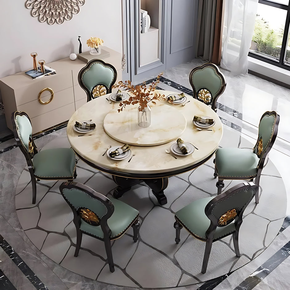 Round Marble Dining Table Set / Ruchi