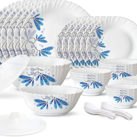 35 Pieces White Dinner Plates & Bowls Set / Ruchi