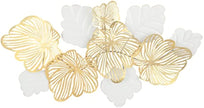 Golden & White Leaf 3D Metal Wall Decor / Ruchi