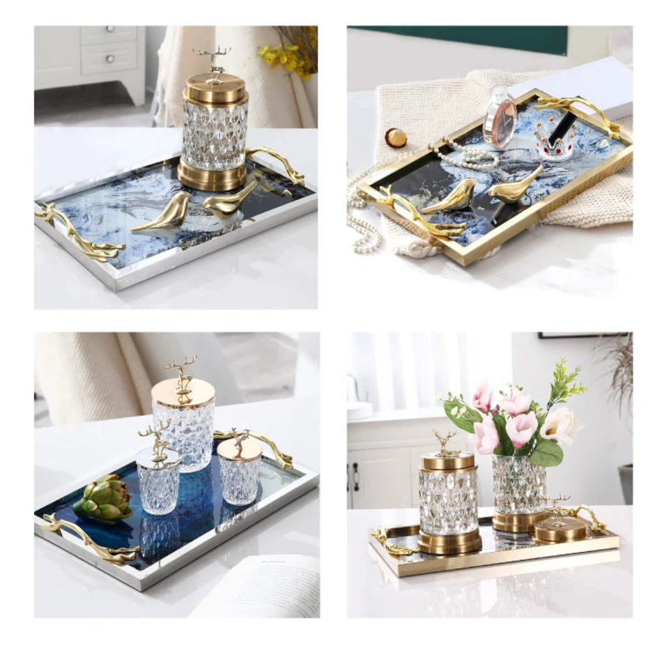 Metal Serving Tray With Handles / Ruchi