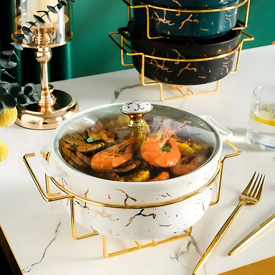Marble Pattern Ceramic Serveware / Ruchi