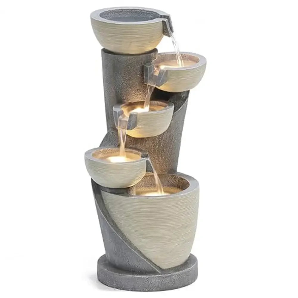5-Tier Indoor/Outdoor LED Polyresin Water Fountain / Ruchi