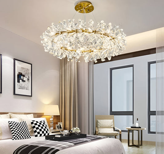 Modern LED Light Crystal Chandelier For Bedroom / Ruchi