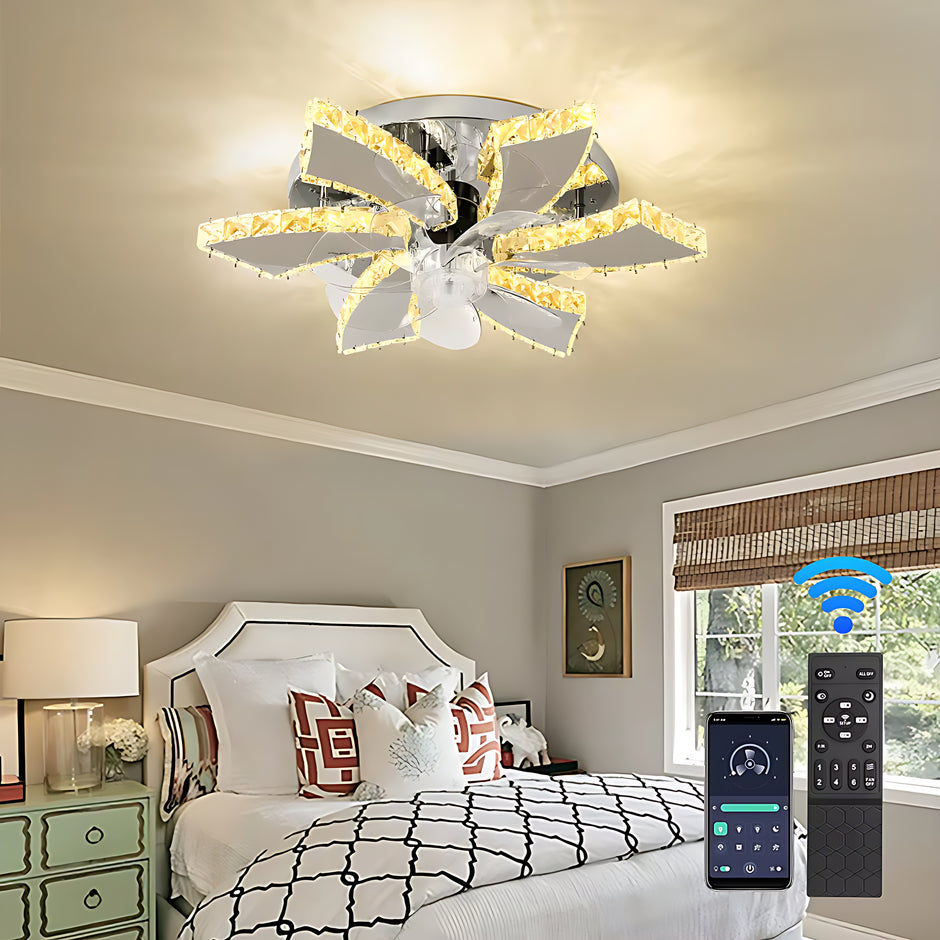 Modern Remote Control Ceiling Fan With LED Light / Ruchi