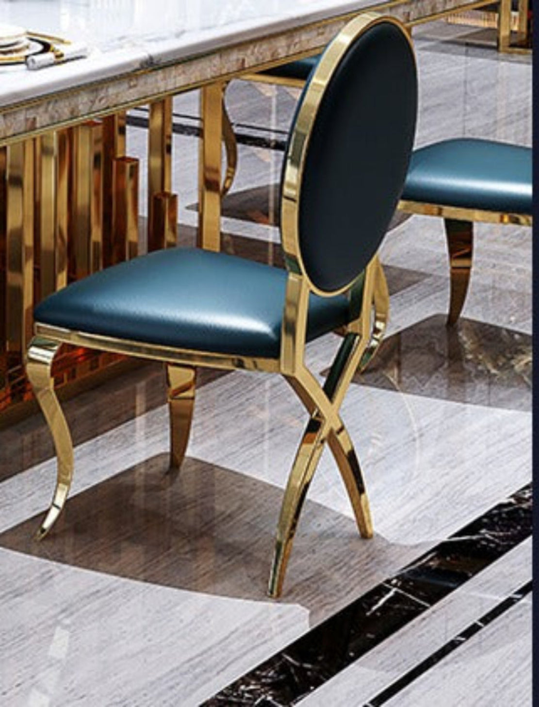 6 Piece Leather Luxurious Dining Chair Set / Ruchi