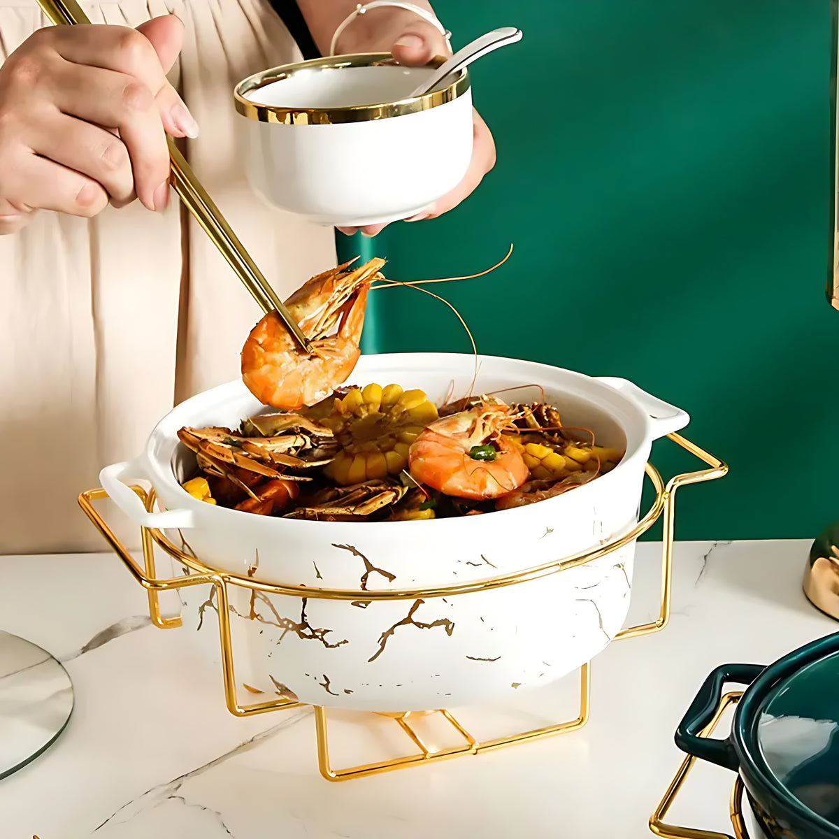 Marble Pattern Ceramic Serveware / Ruchi