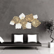 Golden & White Leaf 3D Metal Wall Decor / Ruchi