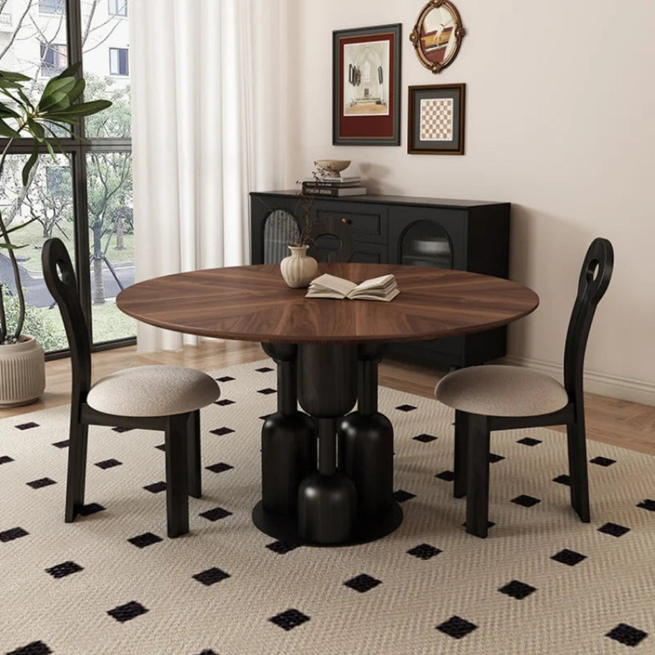 Round Wooden Dining Table with 4 Chairs / Ruchi