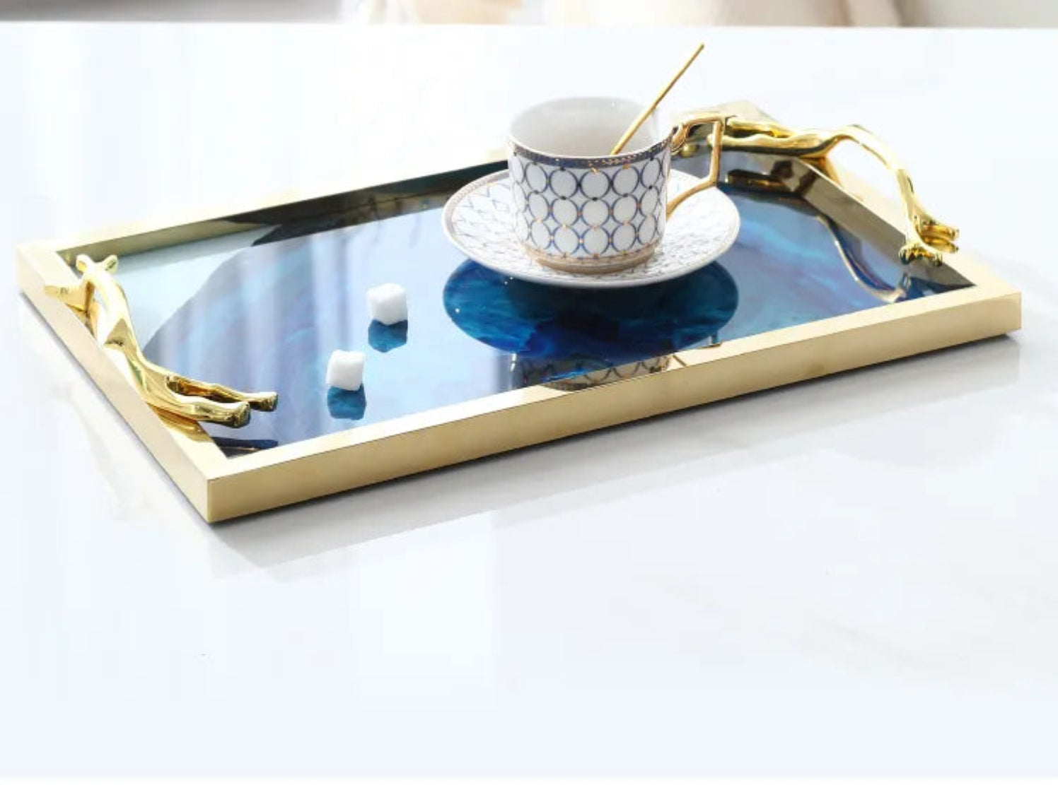 Metal Serving Tray With Handles / Ruchi