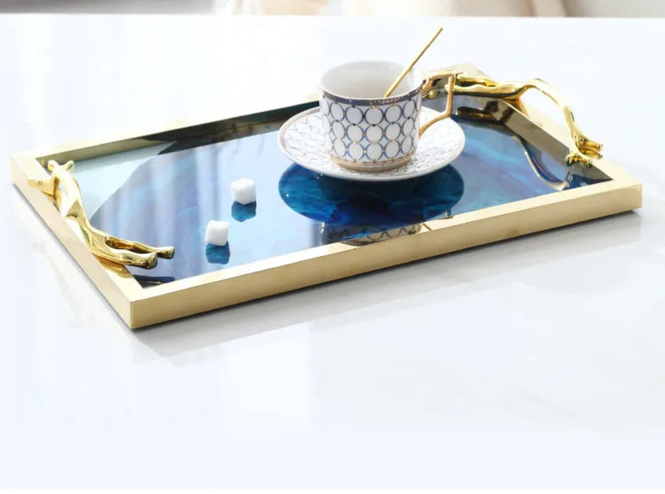 Metal Serving Tray With Handles / Ruchi