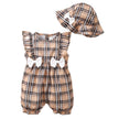 Cute Plaid Design Summer Comfy Polyester Outfit Set / Ruchi
