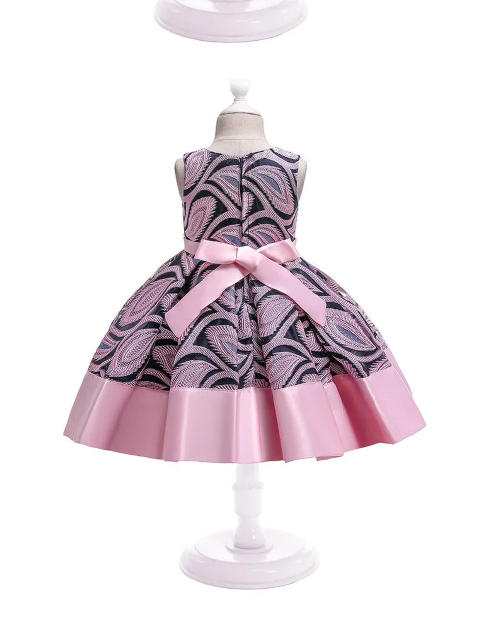 Sleeveless Floral Design Polyester Girl Kids Dress / Ruchi
