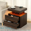 Wooden Smart LED Nightstand Set of 2 / Ruchi