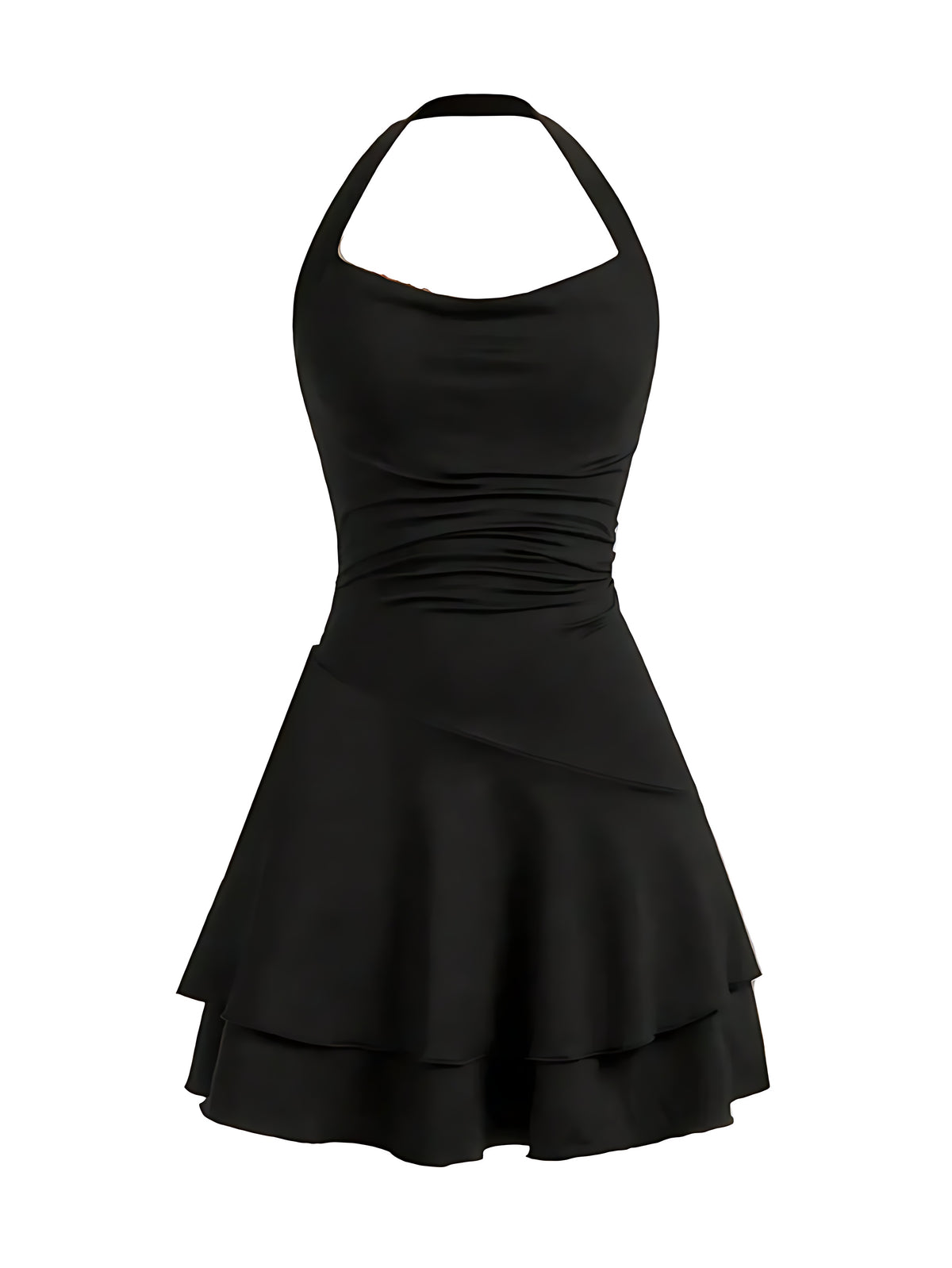 Girls Halter Neck Tiered Skater Polyester Dress / Ruchi